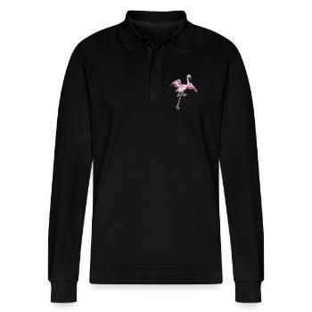 Flamingo Jogger Jogging Sport - Polo à manches longues bio PREPSTER Stanley/Stella Unisexe - noir - Devant - Anna (173cm) & Nico (186cm)