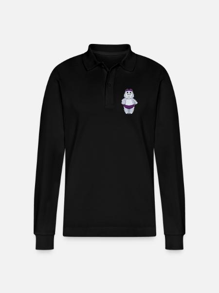 Nilpferd Schwimmen Badekappe Sommer - Stanley/Stella Unisex Bio-Langarm-Poloshirt Prepster - Schwarz