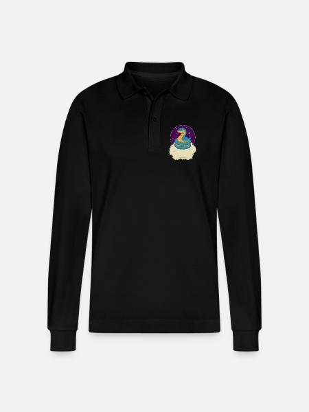 Snake Clouds - Stanley/Stella Organic Unisex Long-Sleeved Polo Shirt Prepster - black