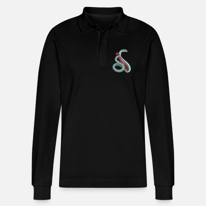 École de crayon Snake Student - Polo à manches longues bio PREPSTER Stanley/Stella Unisexe - noir