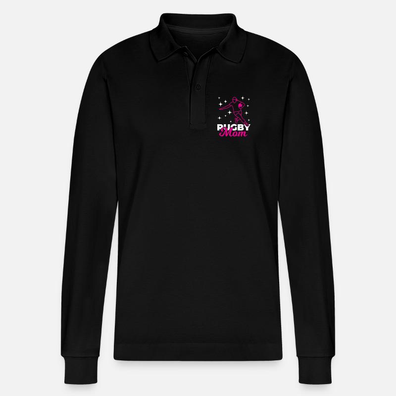 Rugby Mutter - Stanley/Stella Unisex Bio-Langarm-Poloshirt Prepster - Schwarz