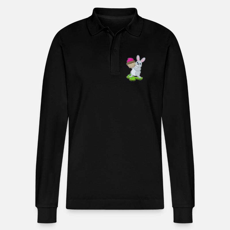 Cupcake lapin - Polo à manches longues bio PREPSTER Stanley/Stella Unisexe - noir