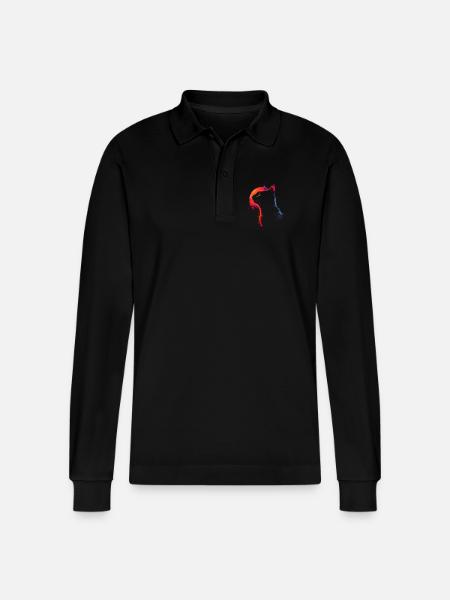Cat Retro Look - Stanley/Stella Organic Unisex Long-Sleeved Polo Shirt Prepster - black