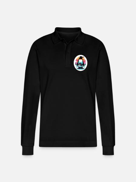 Penguin - Stanley/Stella Organic Unisex Long-Sleeved Polo Shirt Prepster - black