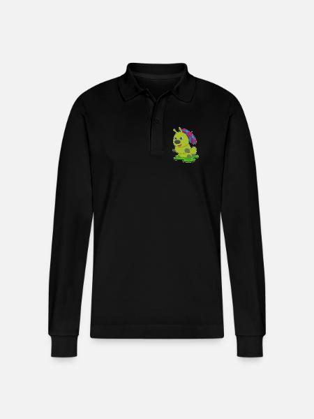 Caterpillar Umbrella - Stanley/Stella Organic Unisex Long-Sleeved Polo Shirt Prepster - black