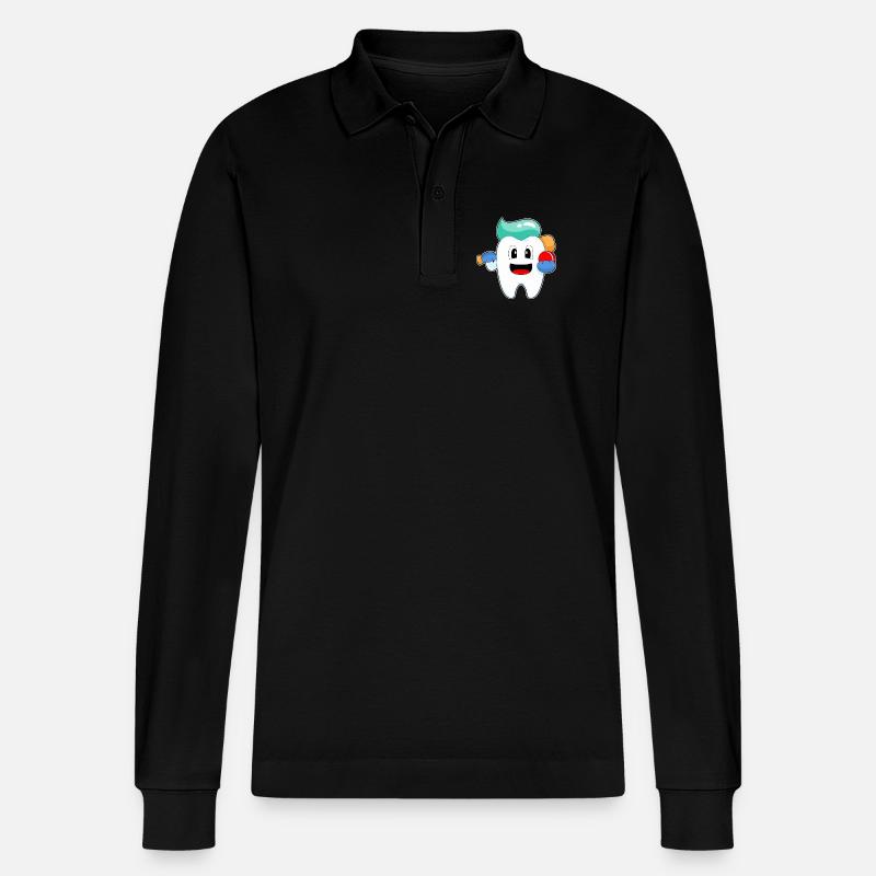 Tooth Cricket Cricket Bat - Polo à manches longues bio PREPSTER Stanley/Stella Unisexe - noir