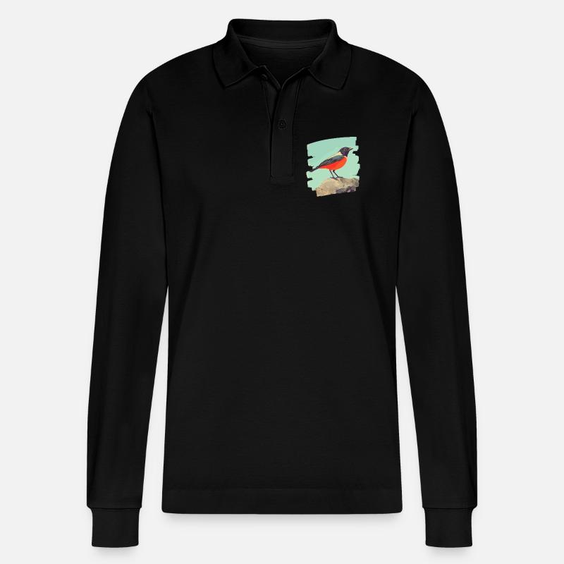 Kanarienvogel - Stanley/Stella Unisex Bio-Langarm-Poloshirt Prepster - Schwarz