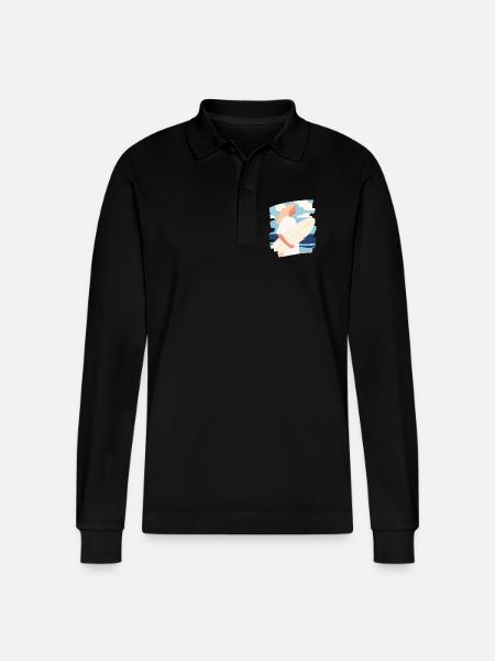 Surfer - Stanley/Stella Unisex Bio-Langarm-Poloshirt Prepster - Schwarz