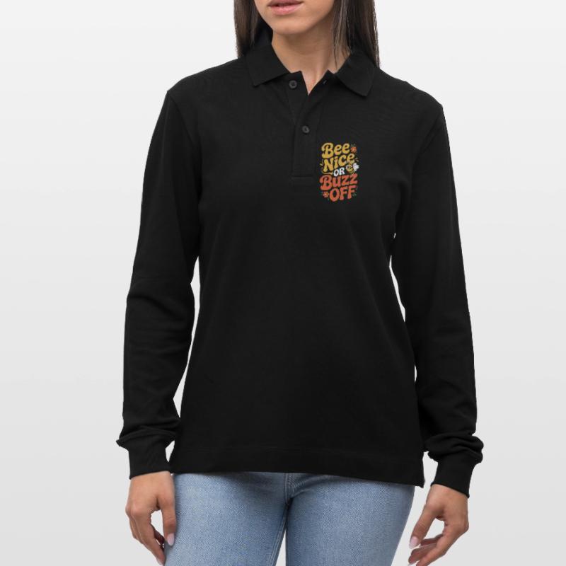 Bee Beekeeper Bee Nice Or Buzz Off Beekeeper Stanley/Stella Organic Unisex Long-Sleeved Polo Shirt Prepster