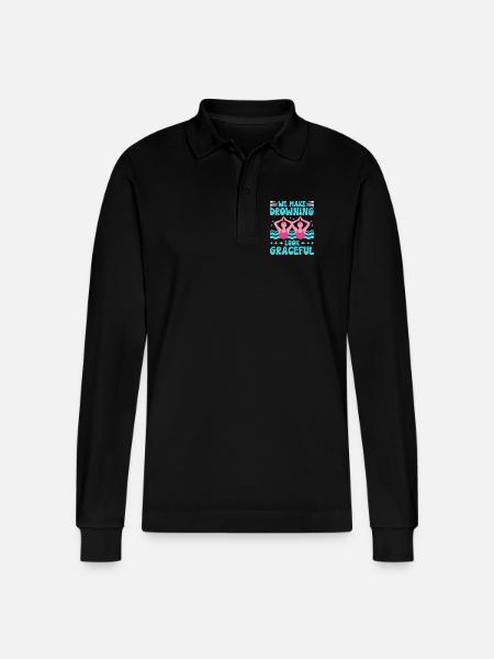 Synchronschwimmen Kunstschwimmen Wassersport - Stanley/Stella Unisex Bio-Langarm-Poloshirt Prepster - Schwarz