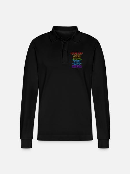 Social Justice Love Equality Human Rights - Stanley/Stella Organic Unisex Long-Sleeved Polo Shirt Prepster - black