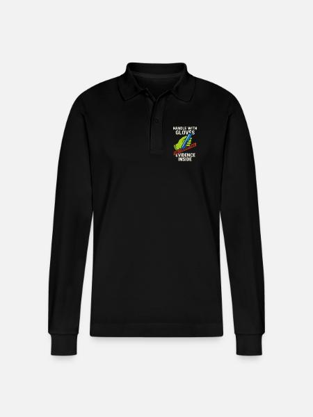 Forensic Chemist Crime Lab Toxicology - Stanley/Stella Organic Unisex Long-Sleeved Polo Shirt Prepster - black