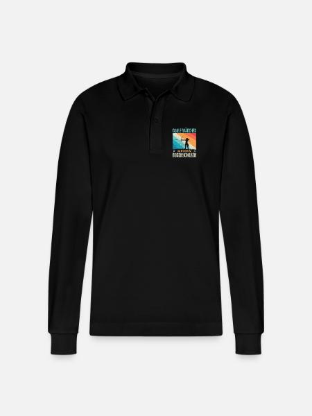 Archery Gifts Archer Archery - Stanley/Stella Organic Unisex Long-Sleeved Polo Shirt Prepster - black