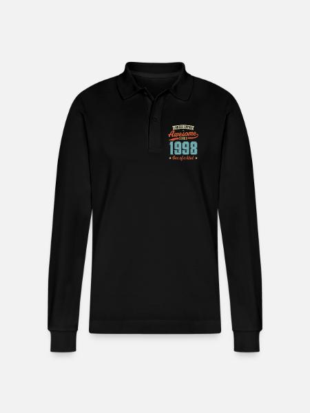 Awesome Since 1998 - Stanley/Stella Organic Unisex Long-Sleeved Polo Shirt Prepster - black