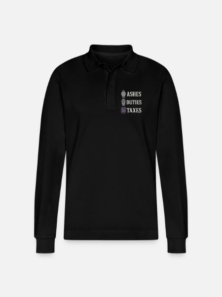 Leichenwissenschaft Dunkler Humor Tod Positiv - Stanley/Stella Unisex Bio-Langarm-Poloshirt Prepster - Schwarz