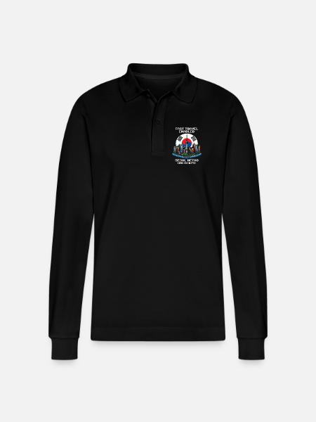 Fast travel active | Seoul Metro Unlocked - Stanley/Stella Organic Unisex Long-Sleeved Polo Shirt Prepster - black