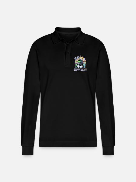 Birthday Gamer VR - Stanley/Stella Organic Unisex Long-Sleeved Polo Shirt Prepster - black
