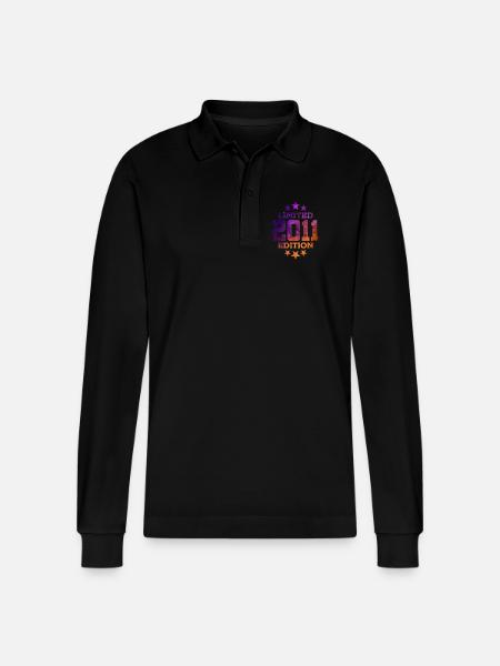 LIMITED EDITION 2011 15TH BIRTHDAY - Stanley/Stella Organic Unisex Long-Sleeved Polo Shirt Prepster - black