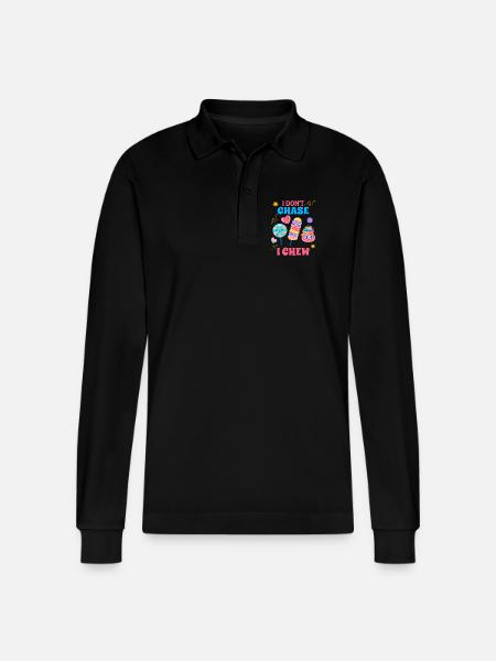 Candy Squad Süßigkeiten Crew Gift - Stanley/Stella Organic Unisex Long-Sleeved Polo Shirt Prepster - black