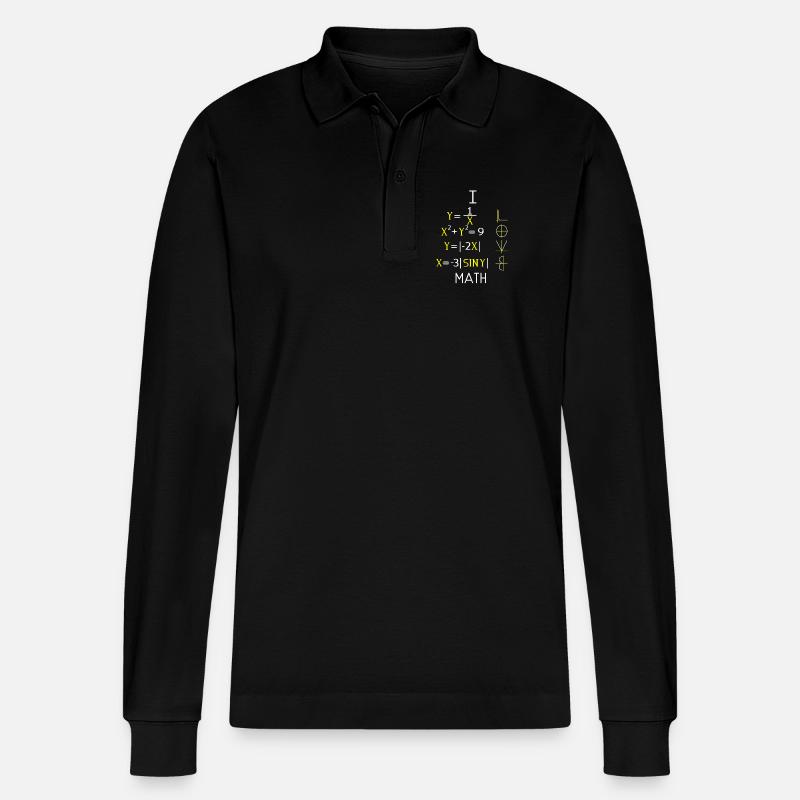 Math Math Math Teacher Mathematician - Stanley/Stella Organic Unisex Long-Sleeved Polo Shirt Prepster - black