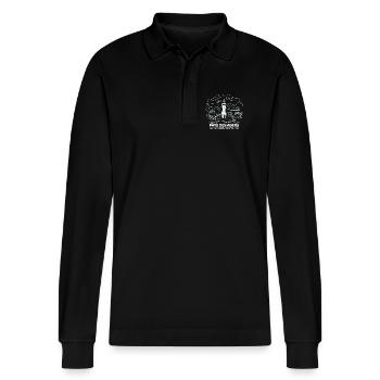Leuchtturm des Pays des Abers Bretagne Finistère Sauvage - Stanley/Stella Unisex Bio-Langarm-Poloshirt Prepster - Schwarz - Vorne - Anna (173cm) & Nico (186cm)