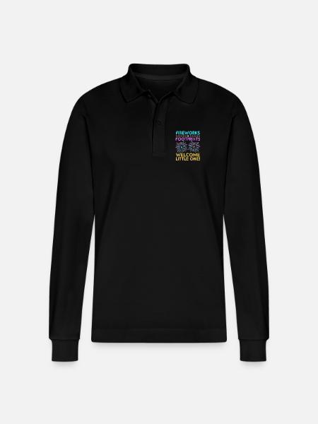 Gender Reveal New Year - Stanley/Stella Organic Unisex Long-Sleeved Polo Shirt Prepster - black