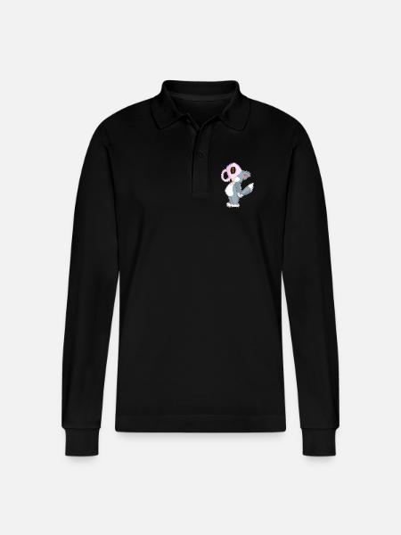Cat Coffee Mug - Stanley/Stella Organic Unisex Long-Sleeved Polo Shirt Prepster - black