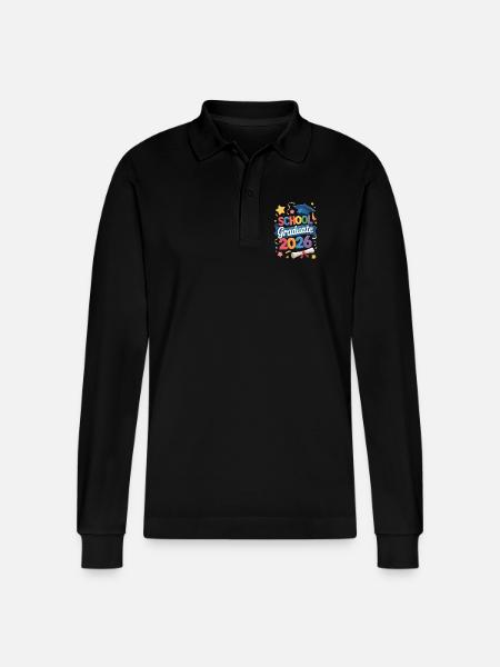 Schulabsolvent 2026 Zitat - Stanley/Stella Unisex Bio-Langarm-Poloshirt Prepster - Schwarz
