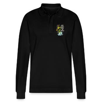 Shaker Steckt Fest Anfänger-mixologe - Stanley/Stella Unisex Bio-Langarm-Poloshirt Prepster - Schwarz - Vorne - Anna (173cm) & Nico (186cm)