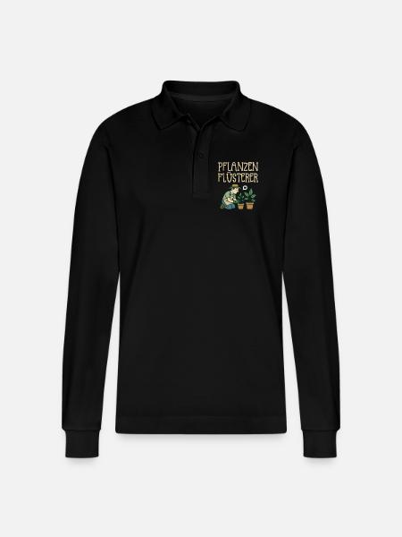 Pflanzenflüsterer Gärtner - Stanley/Stella Unisex Bio-Langarm-Poloshirt Prepster - Schwarz