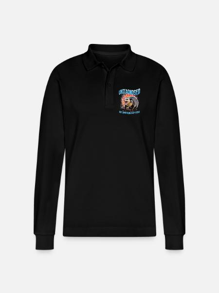 Funny Opossum - Stanley/Stella Organic Unisex Long-Sleeved Polo Shirt Prepster - black