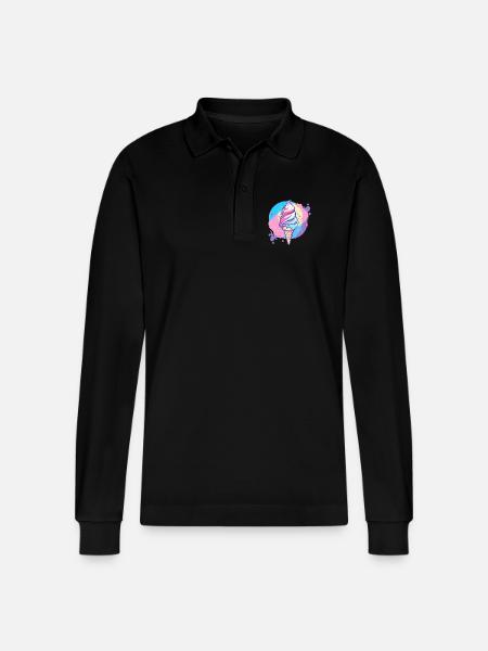 eiscreme - Stanley/Stella Organic Unisex Long-Sleeved Polo Shirt Prepster - black