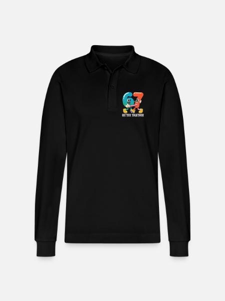 Six and Seven: Better Together - Stanley/Stella Organic Unisex Long-Sleeved Polo Shirt Prepster - black