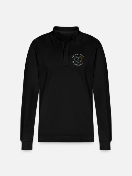 Absolut perfektes Down-Syndrom-Bewusstseins-Herz - Stanley/Stella Unisex Bio-Langarm-Poloshirt Prepster - Schwarz