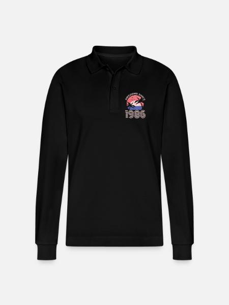 Aloha Sunset 1996 Retro - Stanley/Stella Organic Unisex Long-Sleeved Polo Shirt Prepster - black