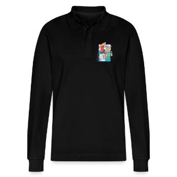 Drachen Drachensteigen - Stanley/Stella Unisex Bio-Langarm-Poloshirt Prepster - Schwarz - Vorne - Anna (173cm) & Nico (186cm)