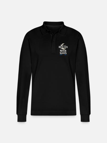 Seemannschaftsgeschenk Für Deckhand Ocean Work - Stanley/Stella Unisex Bio-Langarm-Poloshirt Prepster - Schwarz