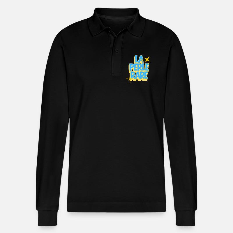 Die seltene Perle, positives Zitat - Stanley/Stella Unisex Bio-Langarm-Poloshirt Prepster - Schwarz