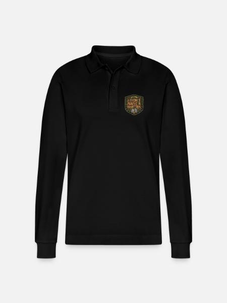 Camo Army Mama Built Tough Militaer - Stanley/Stella Organic Unisex Long-Sleeved Polo Shirt Prepster - black
