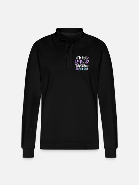 I'm The K Pop Birthday Squad - Stanley/Stella Organic Unisex Long-Sleeved Polo Shirt Prepster - black