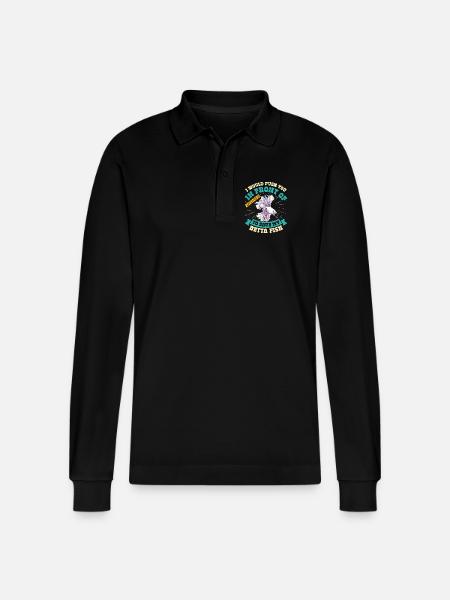 Siamesischer Kampffischbesitzer Aquarium - Stanley/Stella Unisex Bio-Langarm-Poloshirt Prepster - Schwarz