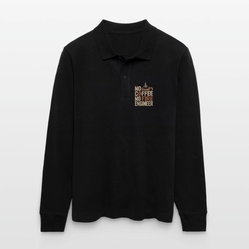 Fire Engineer No Coffee Pump Operator Coffee Lover Stanley/Stella Unisex Bio-Langarm-Poloshirt Prepster