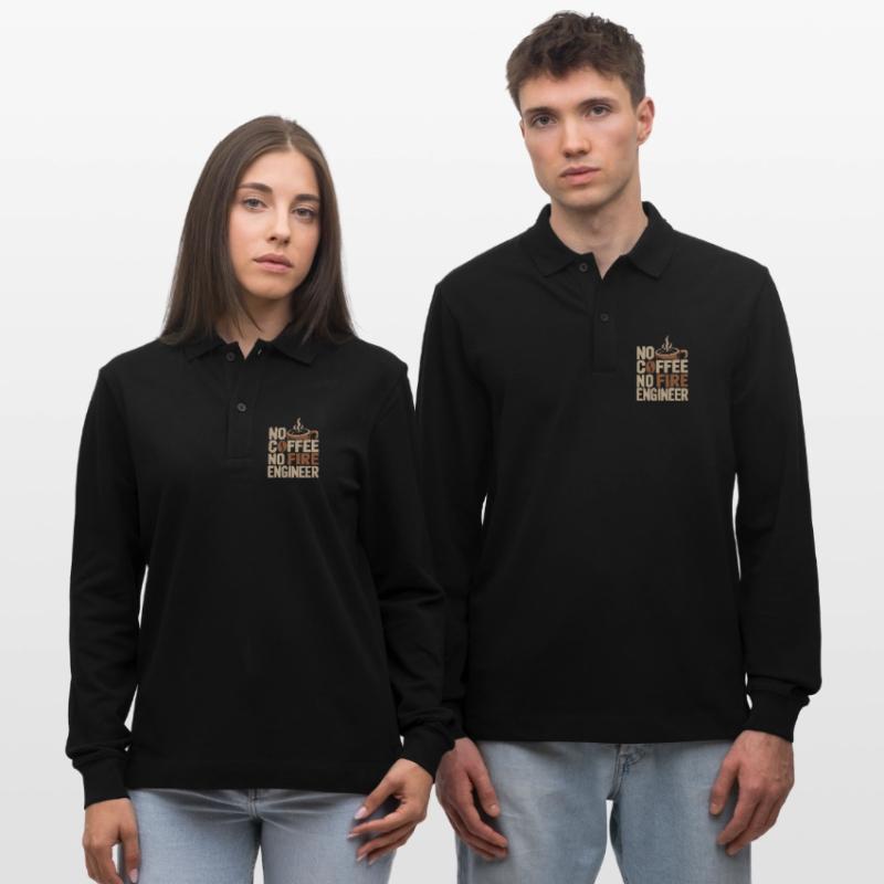 Fire Engineer No Coffee Pump Operator Coffee Lover Stanley/Stella Unisex Bio-Langarm-Poloshirt Prepster