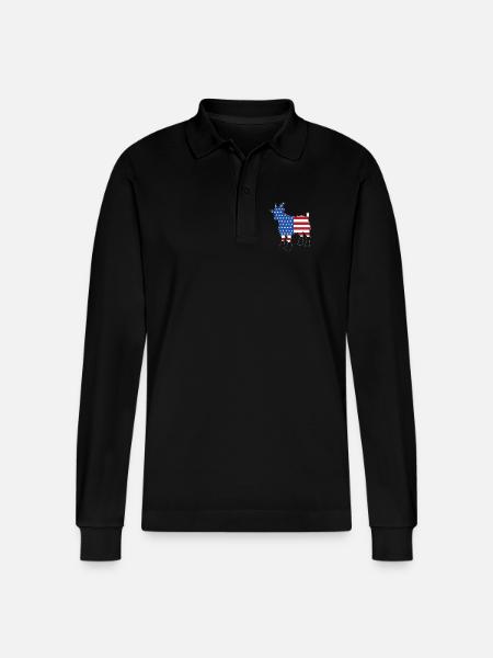 Livestock breeders Livestock - Stanley/Stella Organic Unisex Long-Sleeved Polo Shirt Prepster - black