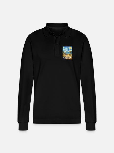 Indiana Dunes National Park, Indiana - Stanley/Stella Organic Unisex Long-Sleeved Polo Shirt Prepster - black