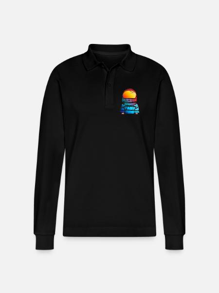 Astronaut Dream Gift for Kids - Stanley/Stella Organic Unisex Long-Sleeved Polo Shirt Prepster - black