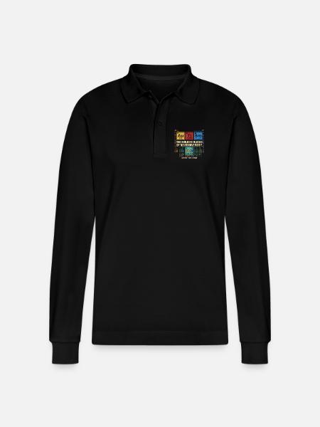 Autism Neurodiversity Chemistry Periodic Table - Stanley/Stella Organic Unisex Long-Sleeved Polo Shirt Prepster - black