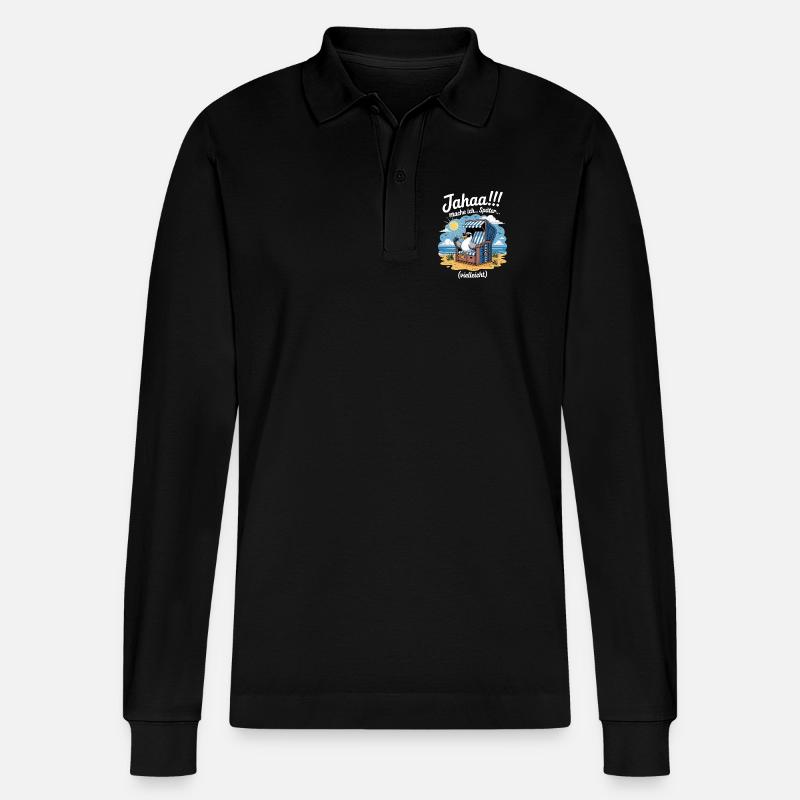  Jahaa mache ich spaeter vielleicht Moewe - Stanley/Stella Unisex Bio-Langarm-Poloshirt Prepster - Schwarz