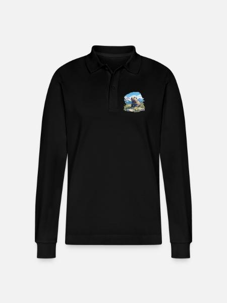 Murmeltiere Murmeltier - Stanley/Stella Unisex Bio-Langarm-Poloshirt Prepster - Schwarz