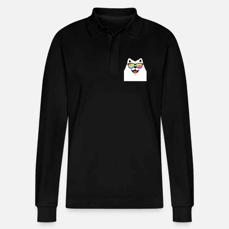 Samojede - Stanley/Stella Unisex Bio-Langarm-Poloshirt Prepster - Schwarz
